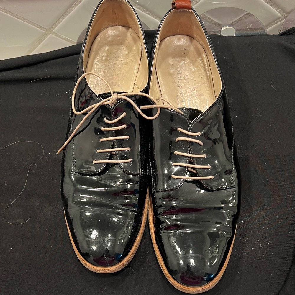 Italian Black Patent Leather Oxford Shoes